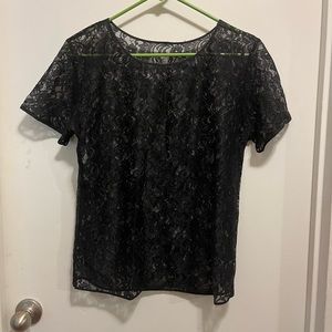 American Apparel Black lace top